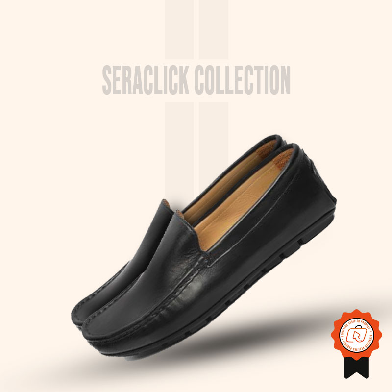 Stylish Handmade Original Leather Loafer – Black Color (SG-03)